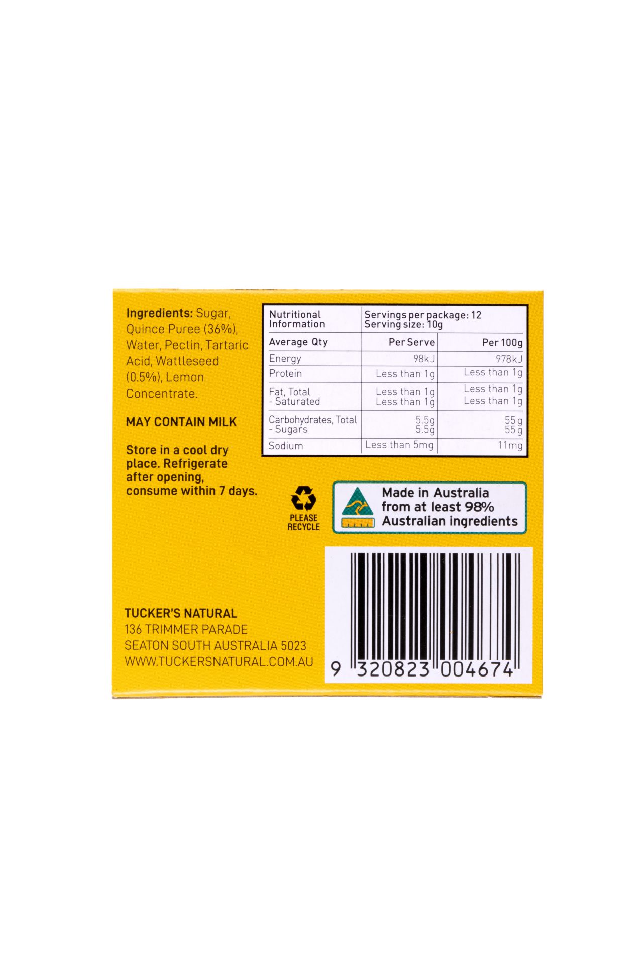 Tastes of Australia Quince & Wattleseed Fruit Paste  12 x 120g - Image 5