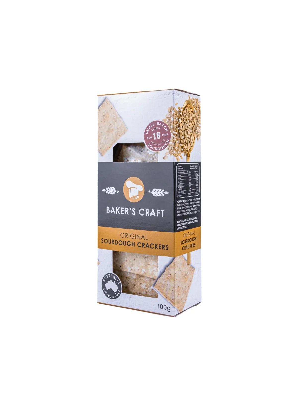 BAKER’S CRAFT Original Sourdough Cracker 5 x 100g - Image 2