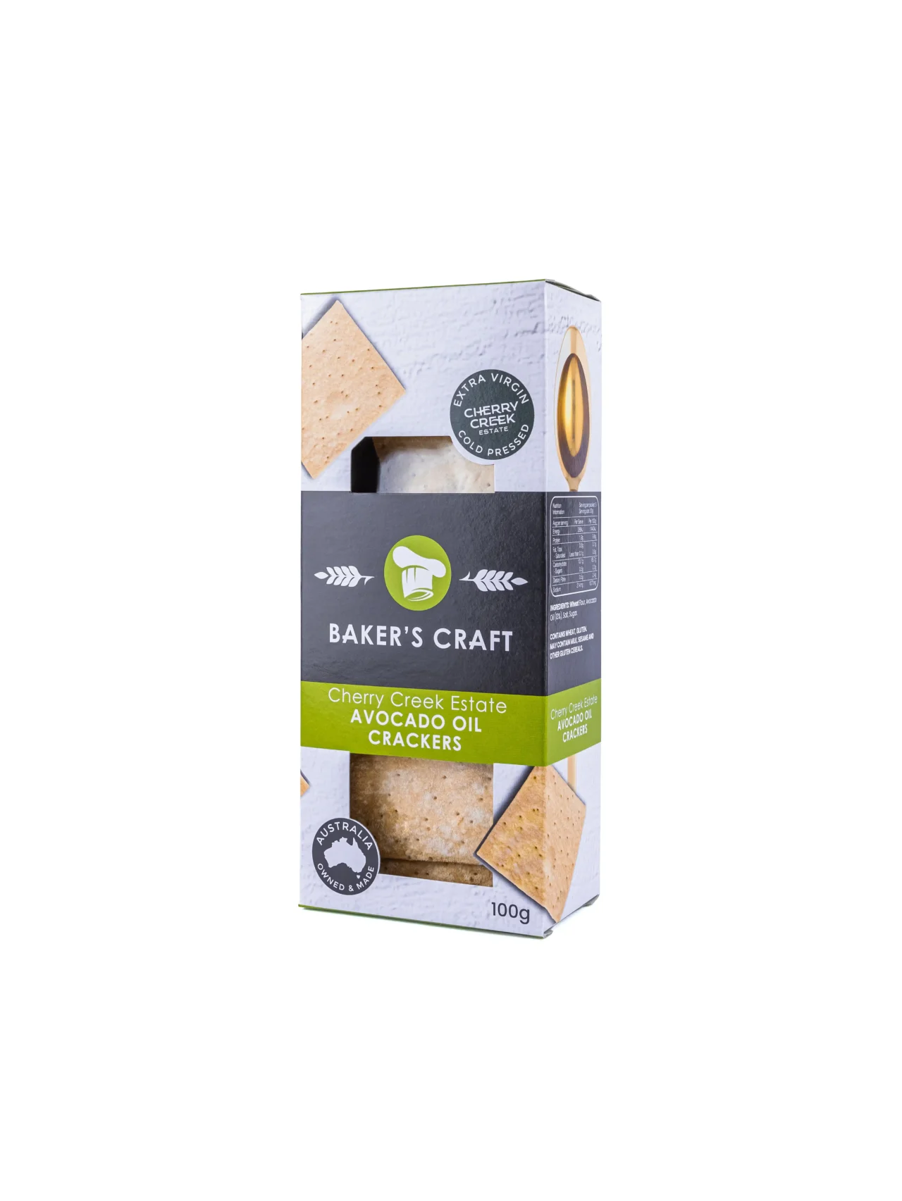 BAKER’s CRAFT Cherry Creek Estate Avocado Oil Crackers 5 x 100g - Image 2