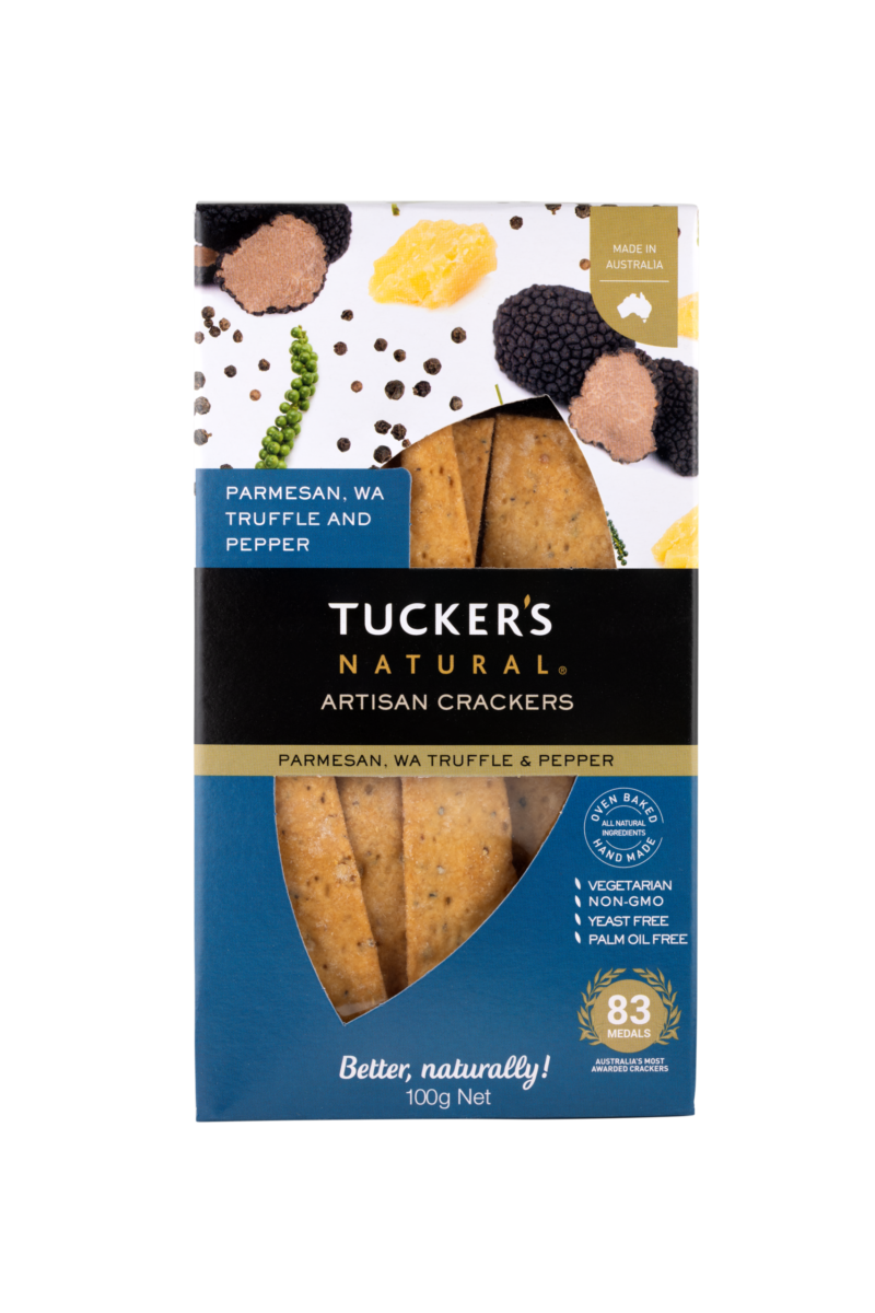 Artisan Crackers Parmesan, WA Truffle & Pepper 5x100g