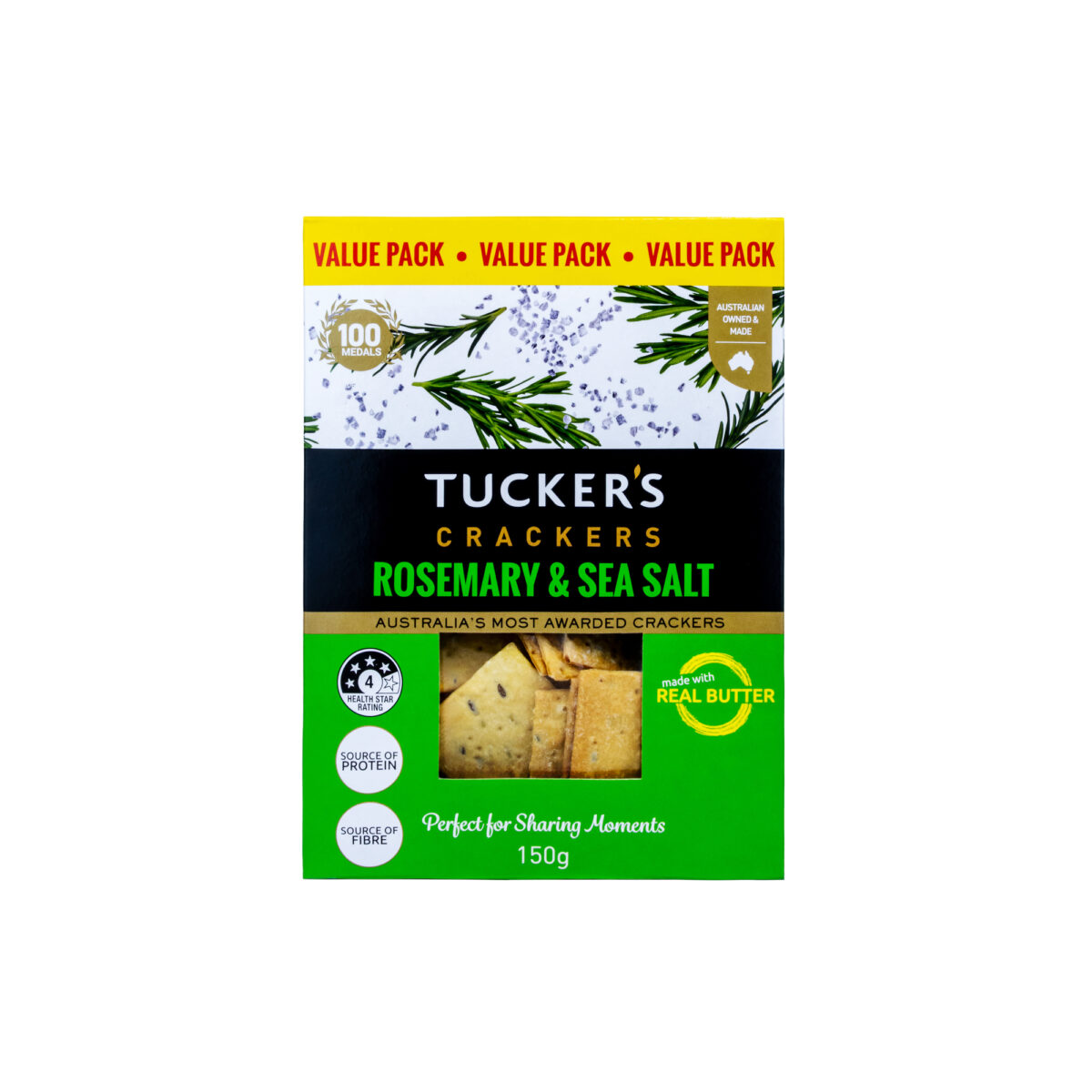 Tucker's Rosemary & Sea Salt Crackers 5 x 150g