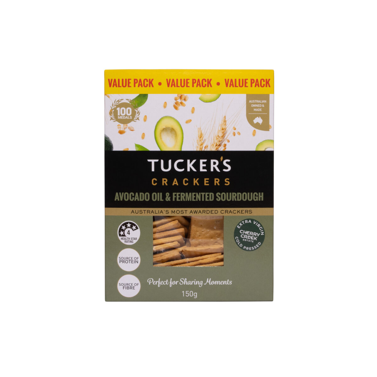 Tucker's Avocado Oil & Sourdough Crackers 5 x 150g